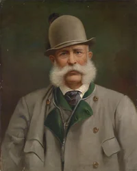 Portrait du vieil empereur en tenue de chasse d